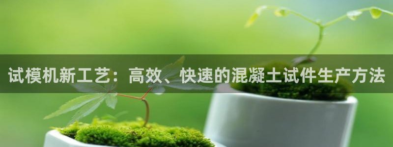 太阳集团电子游戏老板：试模机新工艺：高效、快速的混凝土试件生产方法