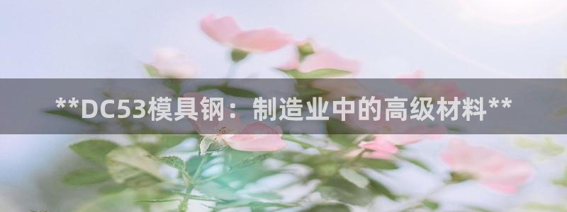 太阳成集团古天乐：**DC53模具钢：制造业中的高级材料**