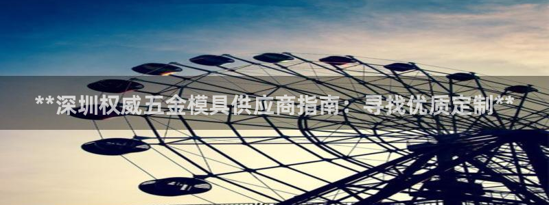 太阳集团城登录网址：**深圳权威五金模具供应商指南：寻找优质定制**